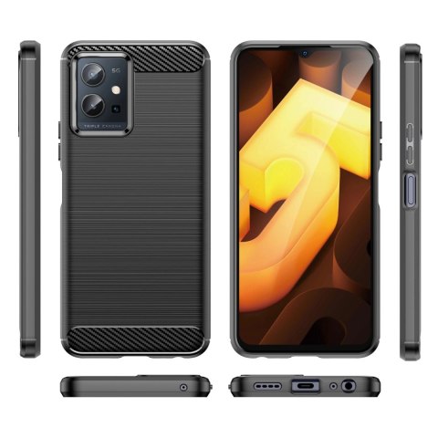 Carbon Case elastyczne etui pokrowiec Vivo Y55 / Y75 / Y33s / iQOO Z6 / iQOO U5 czarny Carbon Case elastyczne etui pokrowiec Vivo Y55 / Y75 / Y33s / iQOO Z6 / iQOO U5 czarny
