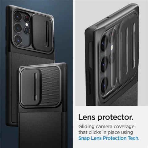 Etui Spigen Optik Armor na Samsung Galaxy S22 Ultra - czarne Etui Spigen Optik Armor na Samsung Galaxy S22 Ultra - czarne
