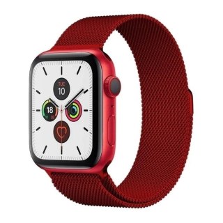 Magnetic Strap pasek do Watch 6 / 5 / 4 / 3 / 2 / SE (44mm / 42mm) magnetyczna opaska bransoleta bransoletka czerwony