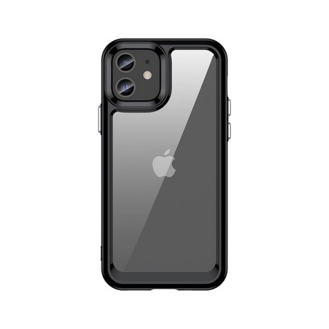Outer Space Case etui do iPhone 12 sztywny pokrowiec z żelową ramką czarny Outer Space Case etui do iPhone 12 sztywny pokrowiec z żelową ramką czarny