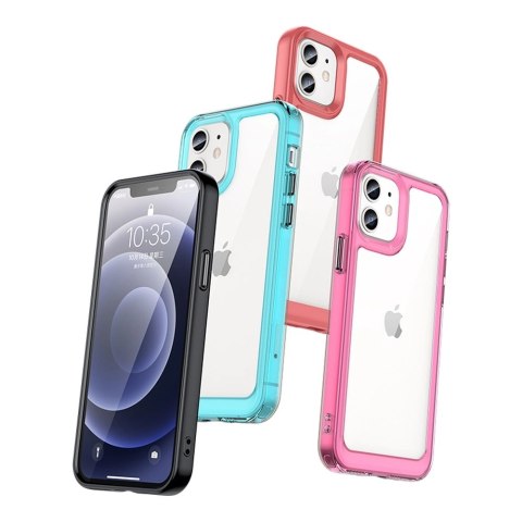 Outer Space Case etui do iPhone 12 sztywny pokrowiec z żelową ramką niebieski Outer Space Case etui do iPhone 12 sztywny pokrowiec z żelową ramką niebieski