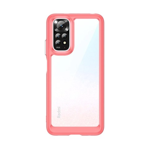 Outer Space Case etui do Xiaomi Redmi Note 11 sztywny pokrowiec z żelową ramką czerwony Outer Space Case etui do Xiaomi Redmi Note 11 sztywny pokrowiec z żelową ramką czerwony