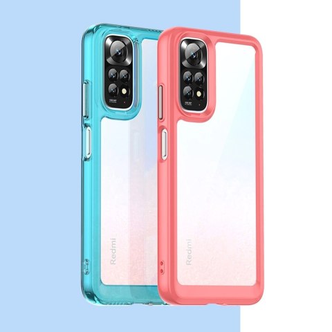 Outer Space Case etui do Xiaomi Redmi Note 11 sztywny pokrowiec z żelową ramką czerwony Outer Space Case etui do Xiaomi Redmi Note 11 sztywny pokrowiec z żelową ramką czerwony