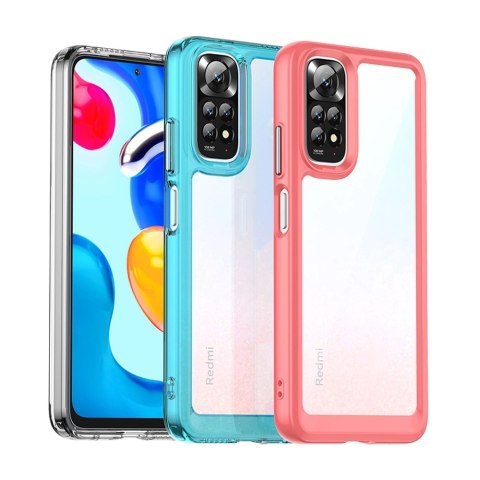Outer Space Case etui do Xiaomi Redmi Note 11 sztywny pokrowiec z żelową ramką czerwony Outer Space Case etui do Xiaomi Redmi Note 11 sztywny pokrowiec z żelową ramką czerwony