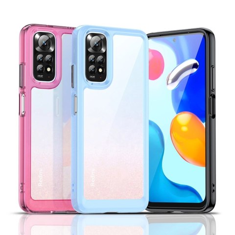 Outer Space Case etui do Xiaomi Redmi Note 11 sztywny pokrowiec z żelową ramką czerwony Outer Space Case etui do Xiaomi Redmi Note 11 sztywny pokrowiec z żelową ramką czerwony