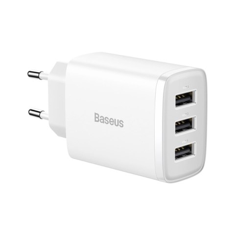 Baseus Compact ładowarka sieciowa 3x USB 17W biały (CCXJ020102) Baseus Compact ładowarka sieciowa 3x USB 17W biały (CCXJ020102)