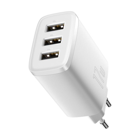Baseus Compact ładowarka sieciowa 3x USB 17W biały (CCXJ020102) Baseus Compact ładowarka sieciowa 3x USB 17W biały (CCXJ020102)