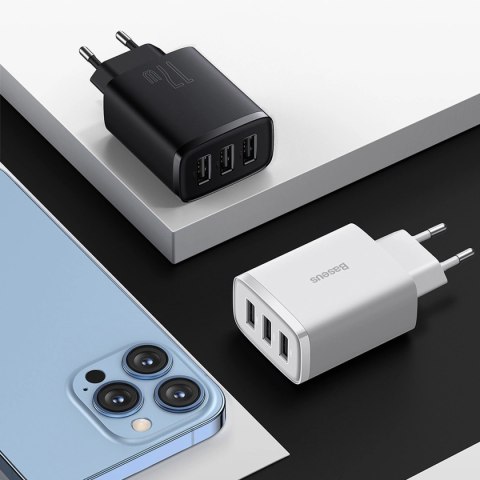 Baseus Compact ładowarka sieciowa 3x USB 17W biały (CCXJ020102) Baseus Compact ładowarka sieciowa 3x USB 17W biały (CCXJ020102)