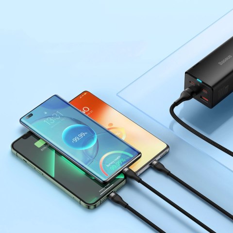 Baseus Flash Series II kabel USB - USB Typ C / Lightning / micro USB 100 W 1,2 m czarny (CASS030001) Baseus Flash Series II kabel USB - USB Typ C / Lightning / micro USB 100 W 1,2 m czarny (CASS030001)