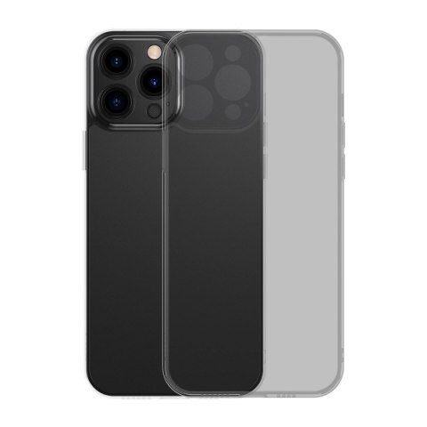 Baseus Frosted Glass Case etui pokrowiec do iPhone 13 Pro Max sztywna obudowa z żelową ramką czarny (ARWS001101) Baseus Frosted Glass Case etui pokrowiec do iPhone 13 Pro Max sztywna obudowa z żelową ramką czarny (ARWS001101)