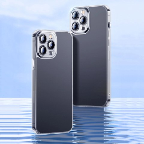 Baseus Frosted Glass Case etui pokrowiec do iPhone 13 Pro Max sztywna obudowa z żelową ramką czarny (ARWS001101) Baseus Frosted Glass Case etui pokrowiec do iPhone 13 Pro Max sztywna obudowa z żelową ramką czarny (ARWS001101)