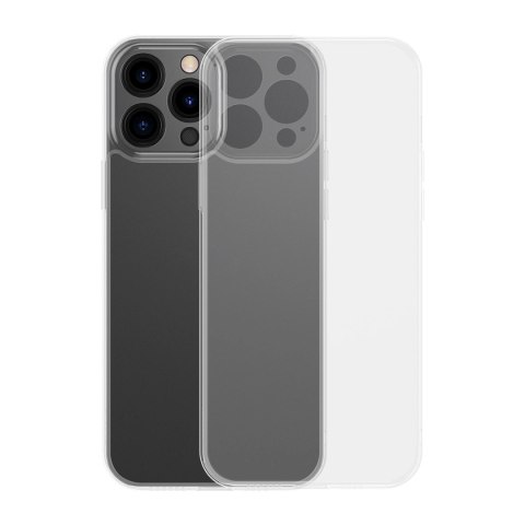 Baseus Frosted Glass Case etui pokrowiec do iPhone 13 Pro Max sztywna obudowa z żelową ramką przezroczysty (ARWS000802) Baseus Frosted Glass Case etui pokrowiec do iPhone 13 Pro Max sztywna obudowa z żelową ramką przezroczysty (ARWS000802)