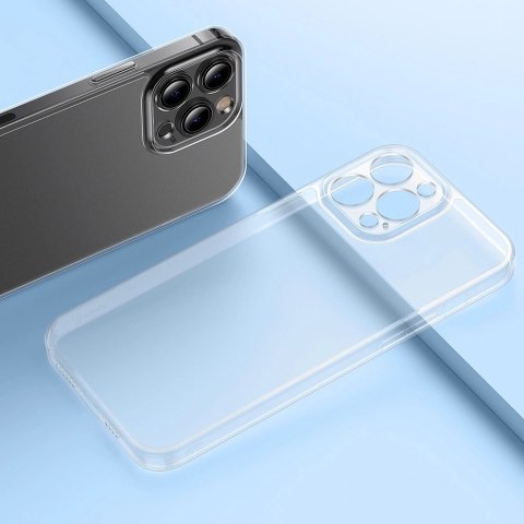Baseus Frosted Glass Case etui pokrowiec do iPhone 13 Pro Max sztywna obudowa z żelową ramką przezroczysty (ARWS000802) Baseus Frosted Glass Case etui pokrowiec do iPhone 13 Pro Max sztywna obudowa z żelową ramką przezroczysty (ARWS000802)