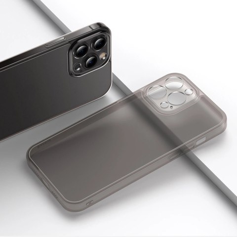 Baseus Frosted Glass Case etui pokrowiec do iPhone 13 Pro Max sztywna obudowa z żelową ramką przezroczysty (ARWS000802) Baseus Frosted Glass Case etui pokrowiec do iPhone 13 Pro Max sztywna obudowa z żelową ramką przezroczysty (ARWS000802)