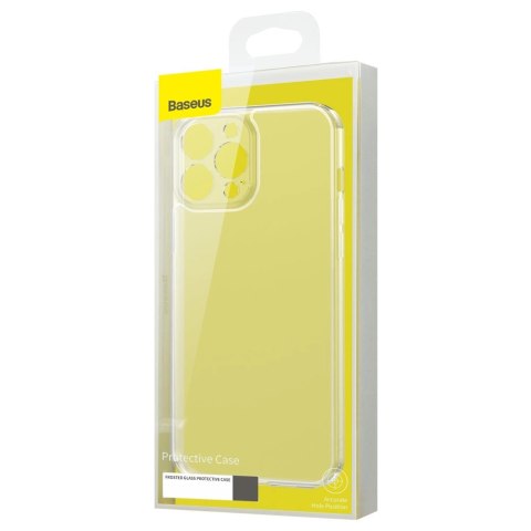 Baseus Frosted Glass Case etui pokrowiec do iPhone 13 Pro sztywna obudowa z żelową ramką czarny (ARWS001001) Baseus Frosted Glass Case etui pokrowiec do iPhone 13 Pro sztywna obudowa z żelową ramką czarny (ARWS001001)