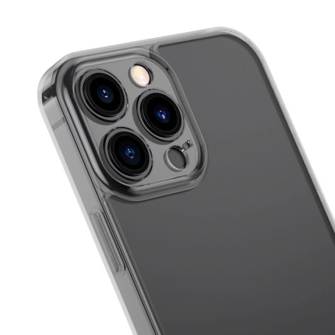 Baseus Frosted Glass Case etui pokrowiec do iPhone 13 Pro sztywna obudowa z żelową ramką czarny (ARWS001001) Baseus Frosted Glass Case etui pokrowiec do iPhone 13 Pro sztywna obudowa z żelową ramką czarny (ARWS001001)