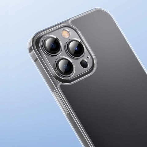Baseus Frosted Glass Case etui pokrowiec do iPhone 13 Pro sztywna obudowa z żelową ramką przezroczysty (ARWS000702) Baseus Frosted Glass Case etui pokrowiec do iPhone 13 Pro sztywna obudowa z żelową ramką przezroczysty (ARWS000702)