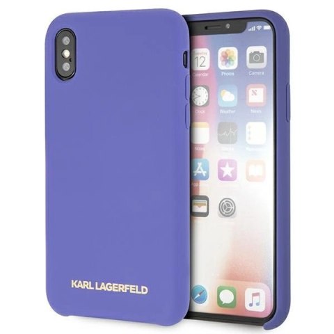 Etui Karl Lagerfeld Silicone na iPhone X/Xs - fioletowe