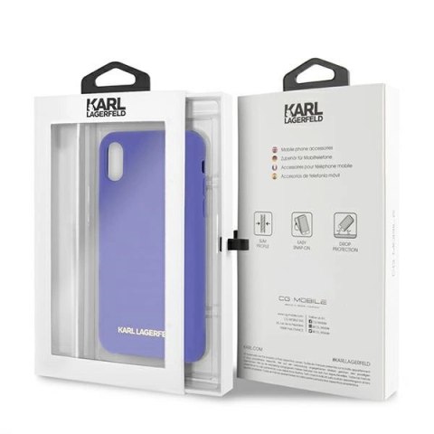 Etui Karl Lagerfeld Silicone na iPhone X/Xs - fioletowe