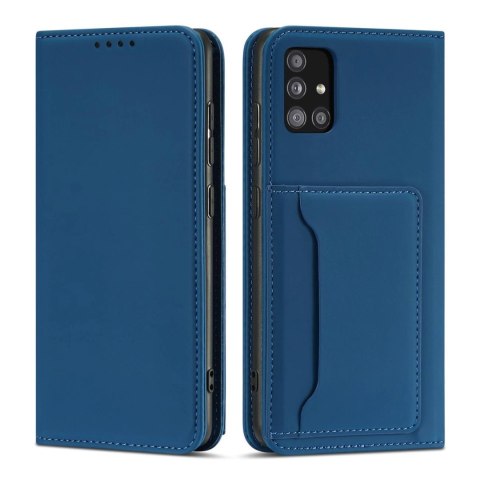 Magnet Card Case etui do Samsung Galaxy A53 5G pokrowiec portfel na karty kartę podstawka niebieski Magnet Card Case etui do Samsung Galaxy A53 5G pokrowiec portfel na karty kartę podstawka niebieski