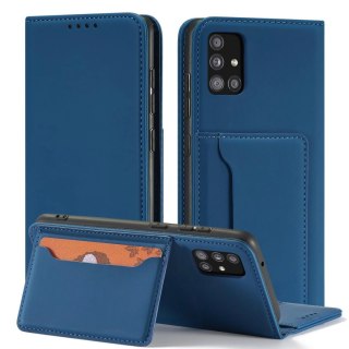 Magnet Card Case etui do Samsung Galaxy A53 5G pokrowiec portfel na karty kartę podstawka niebieski