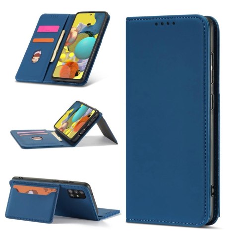 Magnet Card Case etui do Samsung Galaxy A53 5G pokrowiec portfel na karty kartę podstawka niebieski Magnet Card Case etui do Samsung Galaxy A53 5G pokrowiec portfel na karty kartę podstawka niebieski