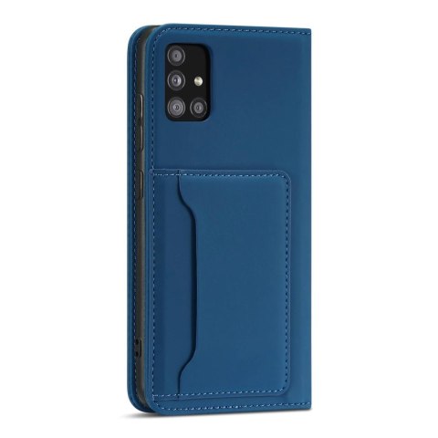 Magnet Card Case etui do Samsung Galaxy A53 5G pokrowiec portfel na karty kartę podstawka niebieski Magnet Card Case etui do Samsung Galaxy A53 5G pokrowiec portfel na karty kartę podstawka niebieski