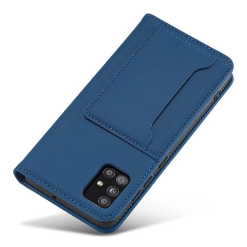 Magnet Card Case etui do Samsung Galaxy A53 5G pokrowiec portfel na karty kartę podstawka niebieski Magnet Card Case etui do Samsung Galaxy A53 5G pokrowiec portfel na karty kartę podstawka niebieski