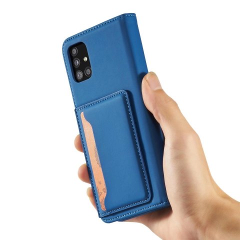Magnet Card Case etui do Samsung Galaxy A53 5G pokrowiec portfel na karty kartę podstawka niebieski Magnet Card Case etui do Samsung Galaxy A53 5G pokrowiec portfel na karty kartę podstawka niebieski