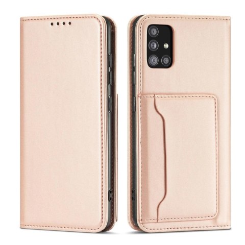Magnet Card Case etui do Samsung Galaxy A53 5G pokrowiec portfel na karty kartę podstawka różowy Magnet Card Case etui do Samsung Galaxy A53 5G pokrowiec portfel na karty kartę podstawka różowy