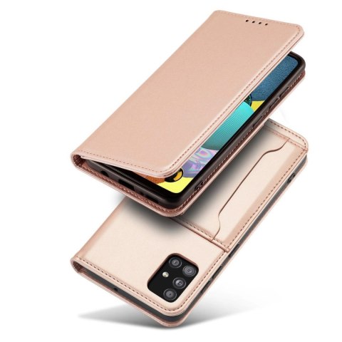 Magnet Card Case etui do Samsung Galaxy A53 5G pokrowiec portfel na karty kartę podstawka różowy Magnet Card Case etui do Samsung Galaxy A53 5G pokrowiec portfel na karty kartę podstawka różowy