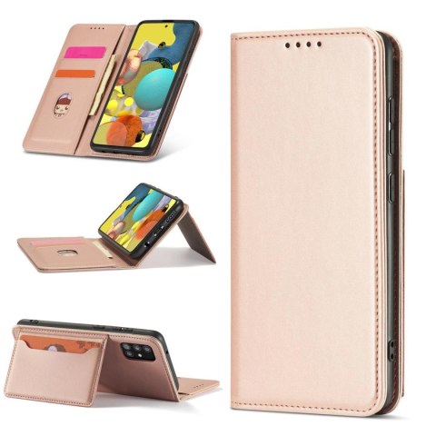 Magnet Card Case etui do Samsung Galaxy A53 5G pokrowiec portfel na karty kartę podstawka różowy Magnet Card Case etui do Samsung Galaxy A53 5G pokrowiec portfel na karty kartę podstawka różowy