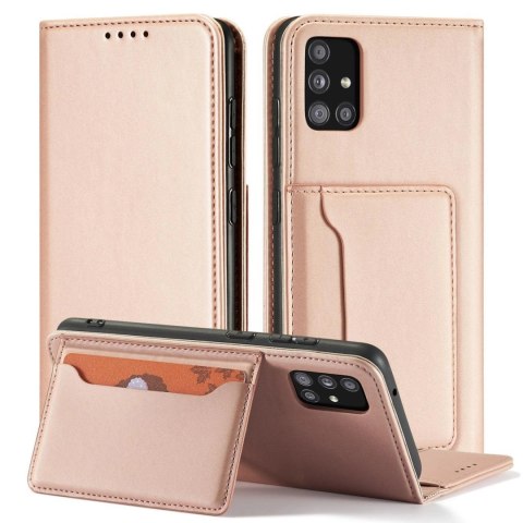 Magnet Card Case etui do Samsung Galaxy A53 5G pokrowiec portfel na karty kartę podstawka różowy Magnet Card Case etui do Samsung Galaxy A53 5G pokrowiec portfel na karty kartę podstawka różowy