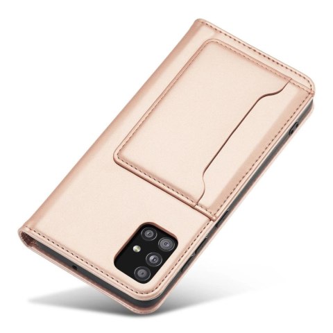 Magnet Card Case etui do Samsung Galaxy A53 5G pokrowiec portfel na karty kartę podstawka różowy Magnet Card Case etui do Samsung Galaxy A53 5G pokrowiec portfel na karty kartę podstawka różowy