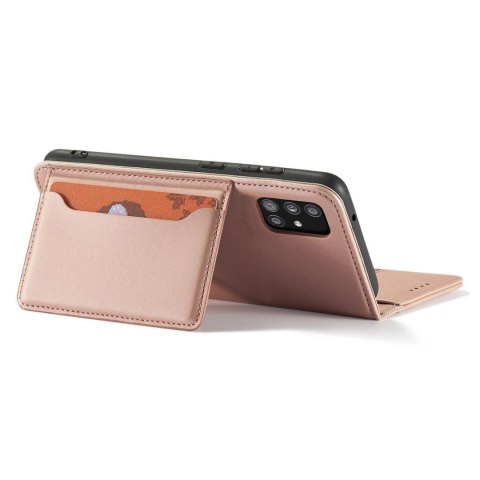 Magnet Card Case etui do Samsung Galaxy A53 5G pokrowiec portfel na karty kartę podstawka różowy Magnet Card Case etui do Samsung Galaxy A53 5G pokrowiec portfel na karty kartę podstawka różowy