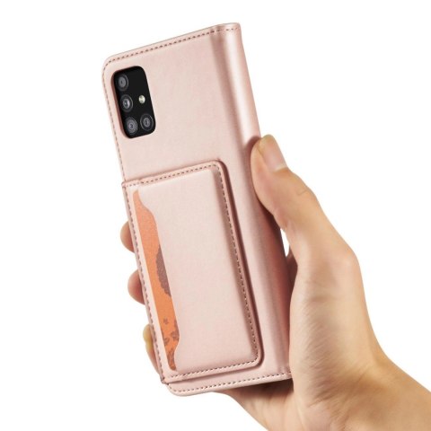 Magnet Card Case etui do Samsung Galaxy A53 5G pokrowiec portfel na karty kartę podstawka różowy Magnet Card Case etui do Samsung Galaxy A53 5G pokrowiec portfel na karty kartę podstawka różowy