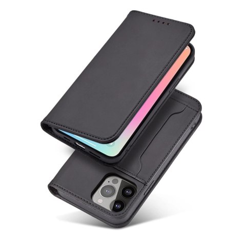 Magnet Card Case etui do iPhone 13 pokrowiec portfel na karty kartę podstawka czarny Magnet Card Case etui do iPhone 13 pokrowiec portfel na karty kartę podstawka czarny