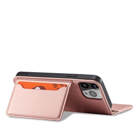 Magnet Card Case etui do iPhone 13 pokrowiec portfel na karty kartę podstawka różowy Magnet Card Case etui do iPhone 13 pokrowiec portfel na karty kartę podstawka różowy