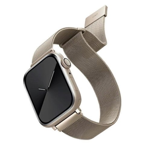 Pasek Uniq Dante Stainless Steel na Apple Watch 1/2/3/4/5/6/7/8/SE/SE2 38/40/41mm - beżowy Pasek Uniq Dante Stainless Steel na Apple Watch 1/2/3/4/5/6/7/8/SE/SE2 38/40/41mm - beżowy