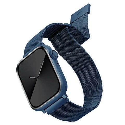 Pasek Uniq Dante Stainless Steel na Apple Watch 1/2/3/4/5/6/7/8/SE/SE2 38/40/41mm - niebieski Pasek Uniq Dante Stainless Steel na Apple Watch 1/2/3/4/5/6/7/8/SE/SE2 38/40/41mm - niebieski