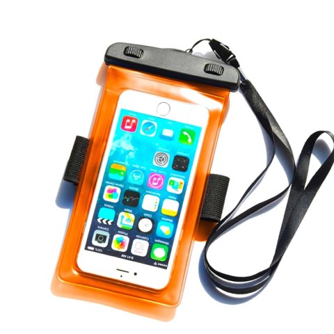 Wodoodporne etui z opaską do telefonu armband PVC - pomarańczowe Wodoodporne etui z opaską do telefonu armband PVC - pomarańczowe
