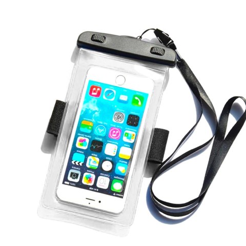 Wodoodporne etui z opaską do telefonu armband PVC - przezroczyste Wodoodporne etui z opaską do telefonu armband PVC - przezroczyste