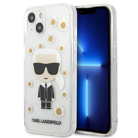 Etui Karl Lagerfeld Flower Ikonik Karl na iPhone 13 mini - przezroczyste Etui Karl Lagerfeld Flower Ikonik Karl na iPhone 13 mini - przezroczyste