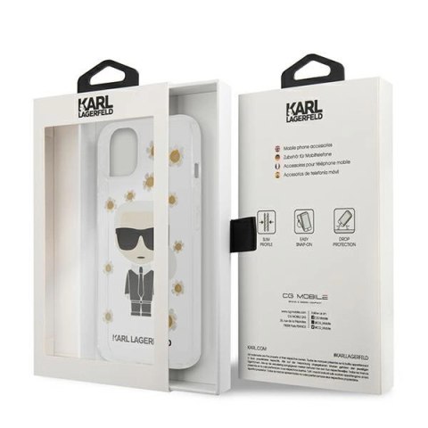Etui Karl Lagerfeld Flower Ikonik Karl na iPhone 13 mini - przezroczyste Etui Karl Lagerfeld Flower Ikonik Karl na iPhone 13 mini - przezroczyste