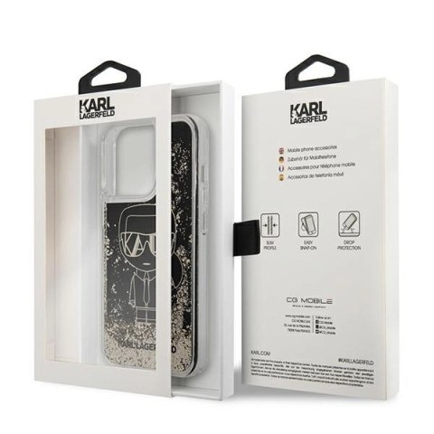 Etui Karl Lagerfeld Liquid Glitter Gatsby na iPhone 13 Pro / iPhone 13 - czarne Etui Karl Lagerfeld Liquid Glitter Gatsby na iPhone 13 Pro / iPhone 13 - czarne