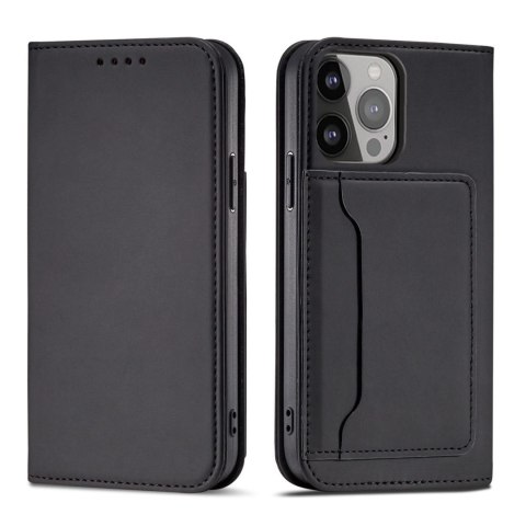 Magnet Card Case etui do Samsung Galaxy S22 Ultra pokrowiec portfel na karty kartę podstawka czarny Magnet Card Case etui do Samsung Galaxy S22 Ultra pokrowiec portfel na karty kartę podstawka czarny