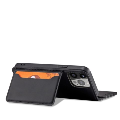Magnet Card Case etui do Samsung Galaxy S22 Ultra pokrowiec portfel na karty kartę podstawka czarny Magnet Card Case etui do Samsung Galaxy S22 Ultra pokrowiec portfel na karty kartę podstawka czarny