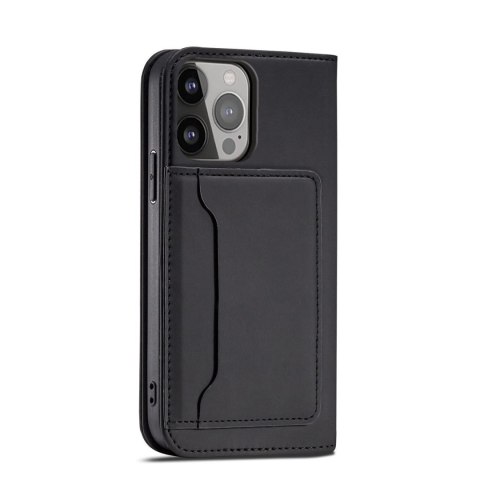 Magnet Card Case etui do Samsung Galaxy S22 Ultra pokrowiec portfel na karty kartę podstawka czarny Magnet Card Case etui do Samsung Galaxy S22 Ultra pokrowiec portfel na karty kartę podstawka czarny