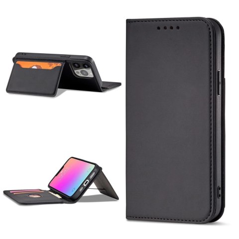 Magnet Card Case etui do Samsung Galaxy S22 Ultra pokrowiec portfel na karty kartę podstawka czarny Magnet Card Case etui do Samsung Galaxy S22 Ultra pokrowiec portfel na karty kartę podstawka czarny