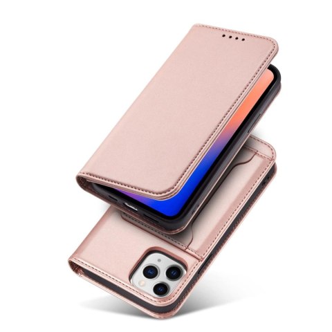 Magnet Card Case etui do Samsung Galaxy S22 Ultra pokrowiec portfel na karty kartę podstawka różowy Magnet Card Case etui do Samsung Galaxy S22 Ultra pokrowiec portfel na karty kartę podstawka różowy